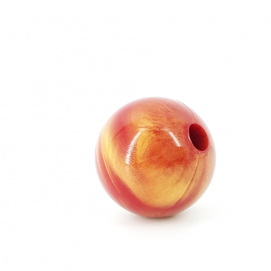 Unikat: Knebel - rot-goldfarbig marmoriert, 55mm, weich